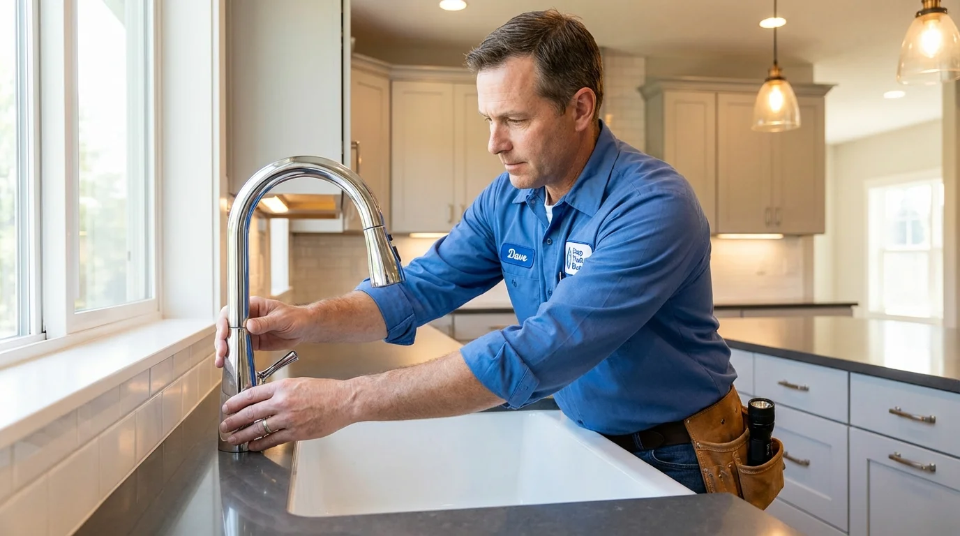 Kitchen faucet installation by Johns Plumbing LLC in Van Lear